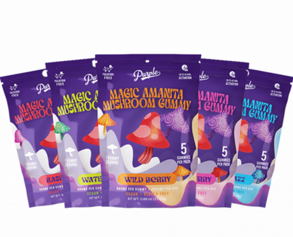 Purple Magic Amanita Mushroom Gummies 3000mg