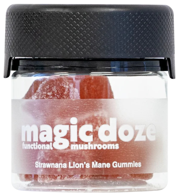 Lion's Mane Mushroom Gummies with Delta 9 THC (Strawnana) - Magic Doze - Image 4